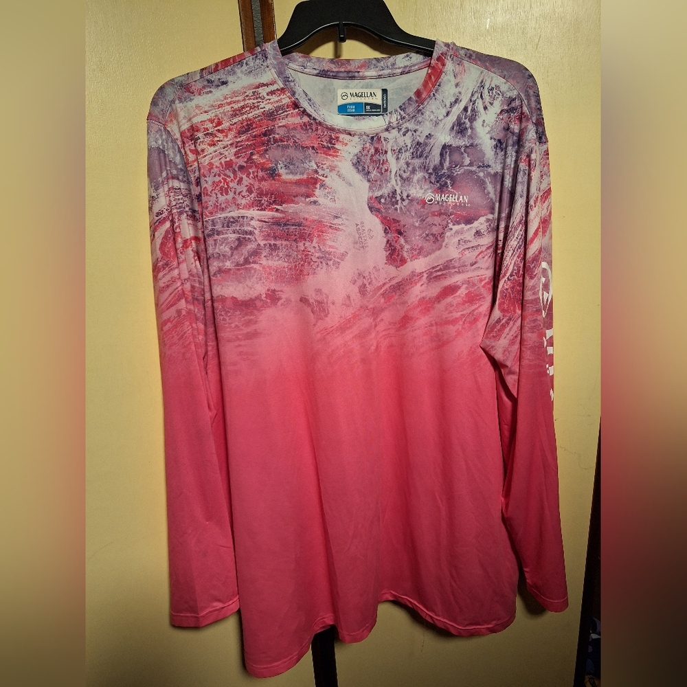 Magellan Pink Long Sleeve Swim Shirt UPF